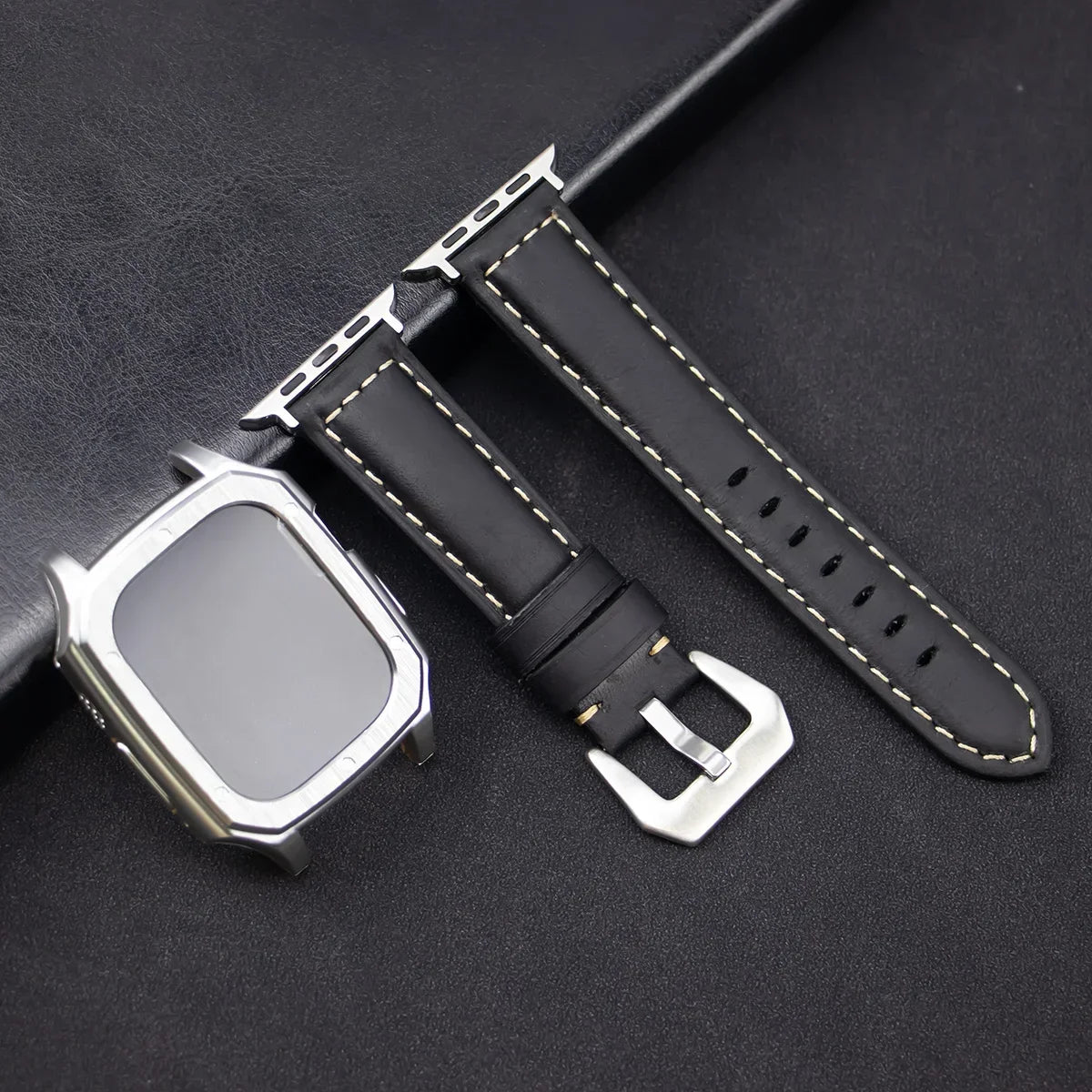 Leather Strap MOD Kit Apple Watch Ultra 2 49mm with Screen Protector